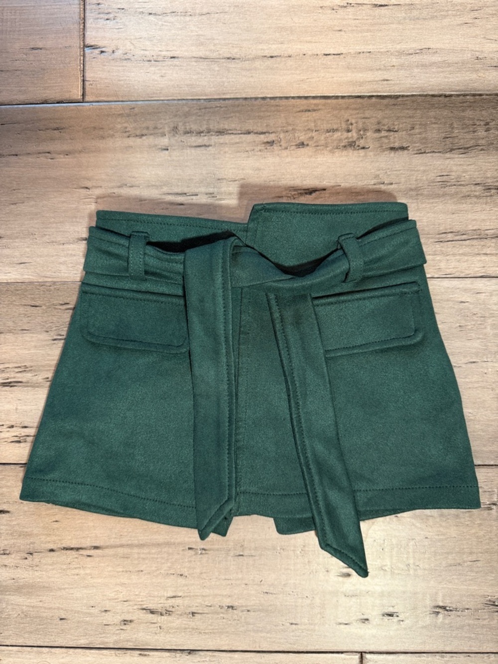 NWOT Cute Belted Green Mini Skirt